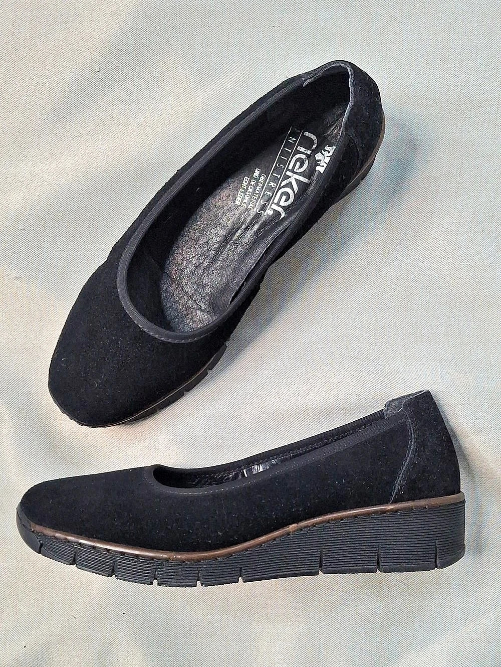 Rieker Black Comfort Flats EU 39